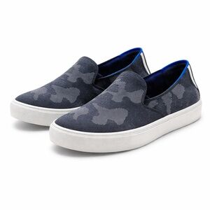 Rothy’s Camo Slip-On Sneakers Blue Trim | Lightweight Knit Flats | Size 9